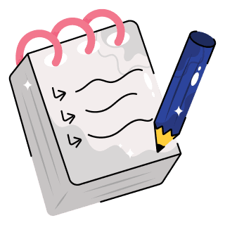 Notebook and pen