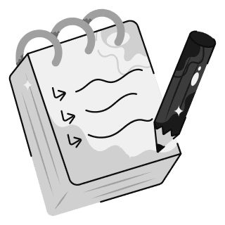 Notebook and pen